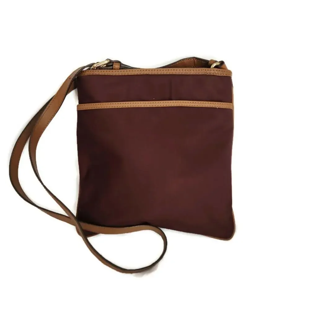 Michael Kors Women's Kempton Burgundy Nylon Messenger Crossbody Bag - Picture 2 of 6